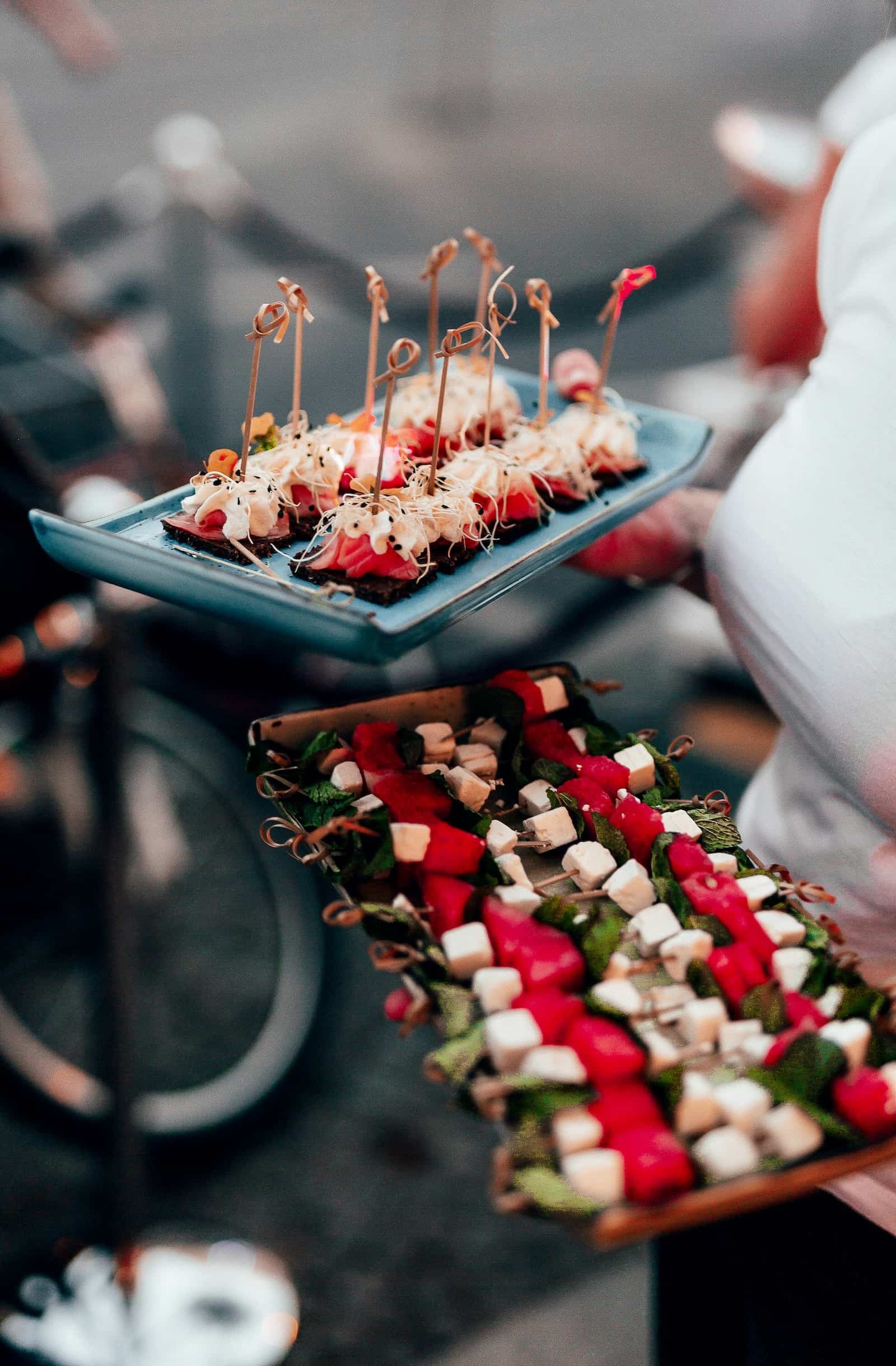 Wedding catering and food service at reception