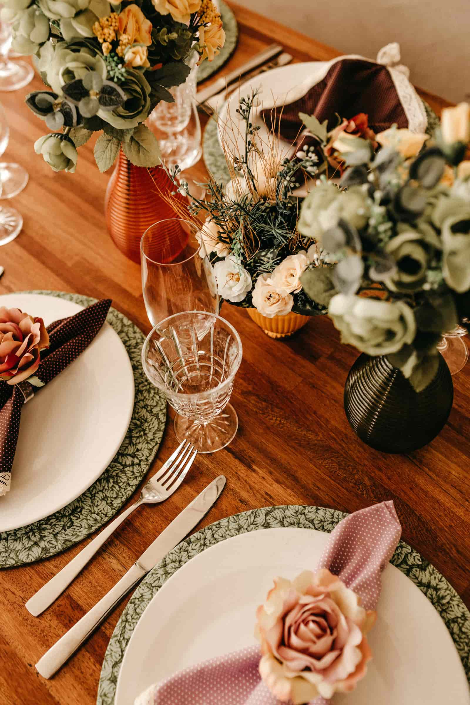 A wedding reception space set for guests before the celebration begins